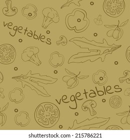 seamless pattern with vegetables. Vector