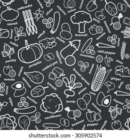 Seamless pattern with vegetables, vector illustration