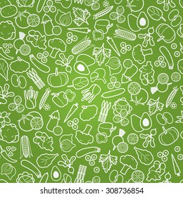 Seamless pattern with vegetables, vector illustration