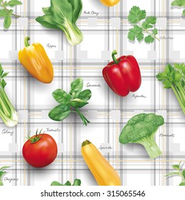 Nahtloses Muster mit Gemüse. Vektorgrafik.