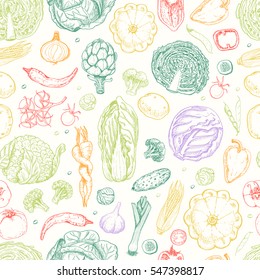 Seamless pattern with vegetables. Vector illustration for your design