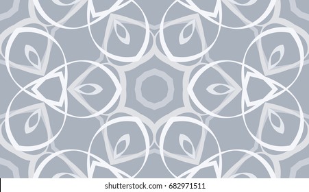 Seamless pattern. Vegetative-floral motive. Cellular honeycomb structure. Light gray tones.