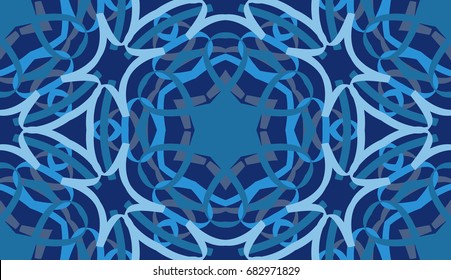Seamless pattern. Vegetative-floral motive. Cellular honeycomb structure.Blue tones and gray.