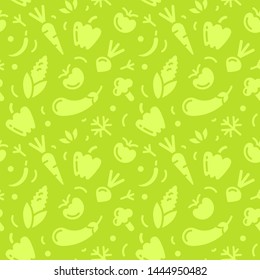 Seamless pattern with veggies. Flat style vector illustration. Suitable for wallpaper, wrapping or textile