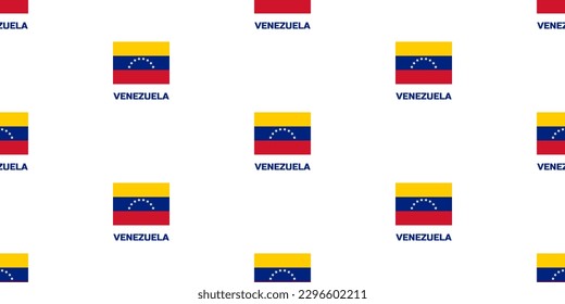 Nahtloses Muster der venezolanischen Staatsflagge.  Mit der Überschrift des Ländernamens "VENEZUELA".