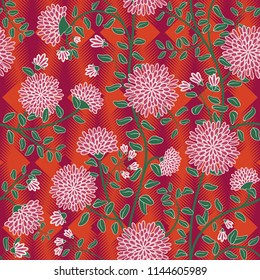 seamless pattern with venial plant and flowers