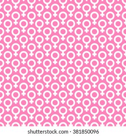 Seamless pattern with Venus symbol. Gender symbol. Vector, eps10. 