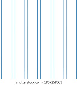 Seamless pattern with vertical blue  lines. Vector geometric on white background. Modern paintbrush lines for wrapping, wallpaper, textile