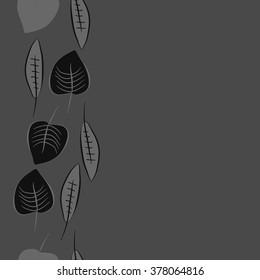 Seamless   pattern of vertical floral motif, doodles,spots,leaves, copy space. Hand drawn, autumn theme.