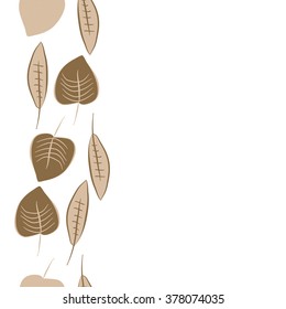 Seamless   pattern of vertical floral motif, doodles,spots,leaves, copy space. Hand drawn, autumn theme.