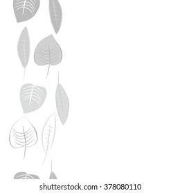 Seamless   pattern of vertical floral motif, doodles,spots,leaves, copy space. Hand drawn, autumn theme.