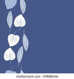 Seamless   pattern of vertical floral motif, doodles,spots,leaves, copy space. Hand drawn, autumn theme.