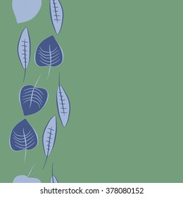 Seamless   pattern of vertical floral motif, doodles,spots,leaves, copy space. Hand drawn, autumn theme.