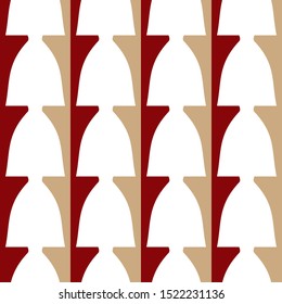 Seamless pattern with vertical geometric elements on a white background.