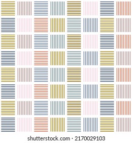 Seamless pattern with vertical and horizontal stripes in geometric pattern