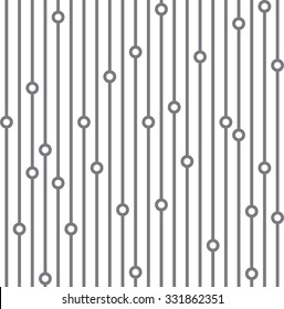 Seamless pattern with vertical lines and circles, vector