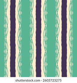 Seamless pattern with vertical  stripes .   Hand-drawn illustration. Vector