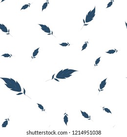 Seamless pattern Very dark blue is much leaves. Vector image for your design.
