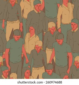 Seamless Pattern of Very Happy People