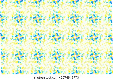 Seamless pattern with vibrant abstract geometric shapes. Versatile graphic for use in packaging materials like gift wrap, boxes, or bags with a cheerful and dynamic appeal. 