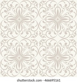 Seamless pattern with Victorian motives in beige. Endless pattern can be used for ceramic tile, wallpaper, linoleum, textile, web page background