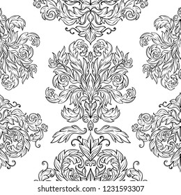 Seamless pattern in victorian vintage style