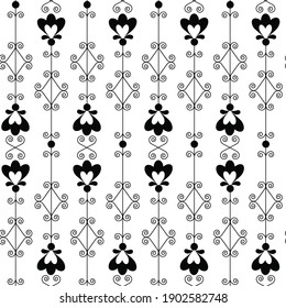 Nahtloses Muster aus Vignette im Retro-Stil. die Linien sind vertikal ausgerichtet, schwarz-weiß gezeichnet. Stock-Vektorgrafik. EPS10.