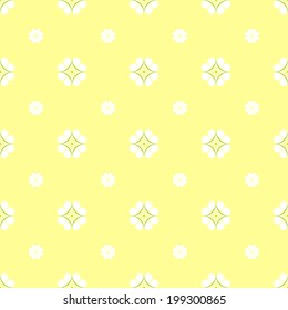 Seamless pattern. Vintage abstract flower pattern. Texture with yellow flowers. Vector illustration. 