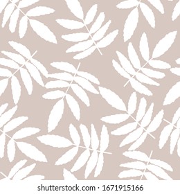 Nahtloses Muster mit Vintage-Ast-Blättern. Einfache botanische Tapete. Design für Stoff, Stoffdruck, Wickelpapier, Mode, Innenausstattung. Retro-Vektorillustration