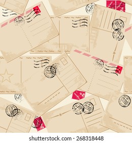 seamless pattern with vintage cards