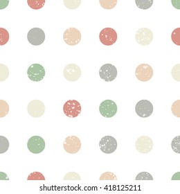 Seamless pattern with vintage color cirles and spots vector illustration. Abstract vintage seamless pattern