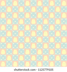 seamless pattern vintage colors cat 