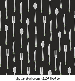 Seamless pattern. Vintage seamless pattern with cutlery, great design for any purposes. Vector graphic pattern.