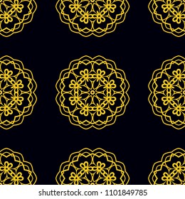 Seamless pattern. Vintage decorative elements. Hand drawn background. Islam, Arabic, Indian, ottoman motifs. Perfect for printing on fabric or paper.