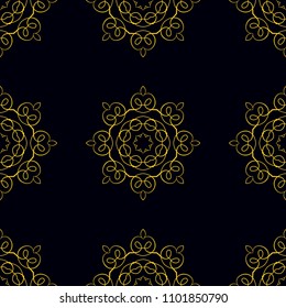 Seamless pattern. Vintage decorative elements. Hand drawn background. Islam, Arabic, Indian, ottoman motifs. Perfect for printing on fabric or paper.