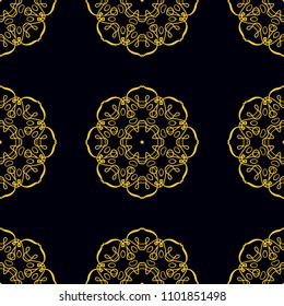 Seamless pattern. Vintage decorative elements. Hand drawn background. Islam, Arabic, Indian, ottoman motifs. Perfect for printing on fabric or paper.