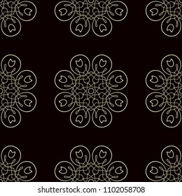 Seamless pattern. Vintage decorative elements. Hand drawn background. Islam, Arabic, Indian, ottoman motifs. Perfect for printing on fabric or paper.