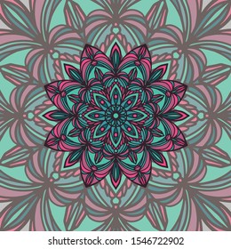 Seamless pattern. Vintage decorative elements. Hand drawn background. Islam, Arabic, Indian, ottoman motifs.
