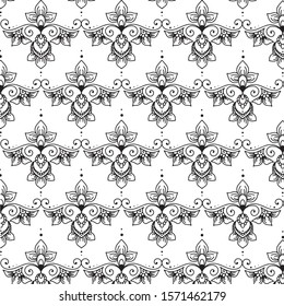Seamless pattern. Vintage decorative elements. Hand drawn background. Islam, Arabic, Indian, ottoman motifs. Perfect for printing on fabric or paper.  Doodle background in vector with doodles. mandala