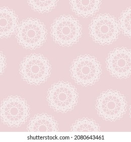 Seamless pattern. Vintage decorative elements knitting or spirograph, abstract background. Islamic, Arabic, Indian, ottoman motifs. Perfect for printing on fabric or paper.
