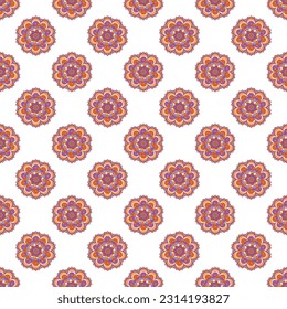 Seamless pattern vintage decorative elements.
