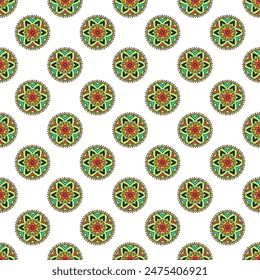 Seamless pattern vintage decorative elements.