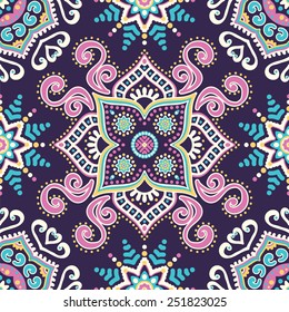 Seamless pattern. Vintage decorative elements. Hand drawn background. Islam, Arabic, Indian, ottoman motifs. Perfect for printing on fabric or paper.