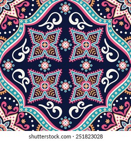Seamless pattern. Vintage decorative elements. Hand drawn background. Islam, Arabic, Indian, ottoman motifs. Perfect for printing on fabric or paper.