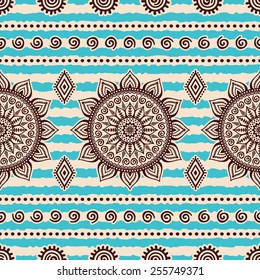 Seamless pattern. Vintage decorative elements. Hand drawn background. Islam, Arabic, Indian, ottoman motifs. Perfect for printing on fabric or paper.