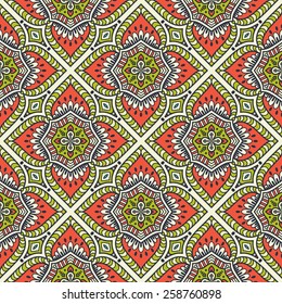 Seamless pattern. Vintage decorative elements. Hand drawn background. Islam, Arabic, Indian, ottoman motifs. Perfect for printing on fabric or paper.