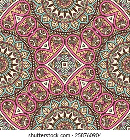 Seamless pattern. Vintage decorative elements. Hand drawn background. Islam, Arabic, Indian, ottoman motifs. Perfect for printing on fabric or paper.