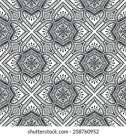 Seamless pattern. Vintage decorative elements. Hand drawn background. Islam, Arabic, Indian, ottoman motifs. Perfect for printing on fabric or paper.