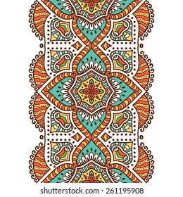 Seamless pattern. Vintage decorative elements. Hand drawn background. Islam, Arabic, Indian, ottoman motifs. Perfect for printing on fabric or paper.