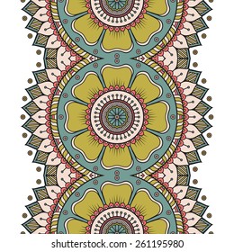 Seamless pattern. Vintage decorative elements. Hand drawn background. Islam, Arabic, Indian, ottoman motifs. Perfect for printing on fabric or paper.